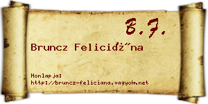 Bruncz Feliciána névjegykártya